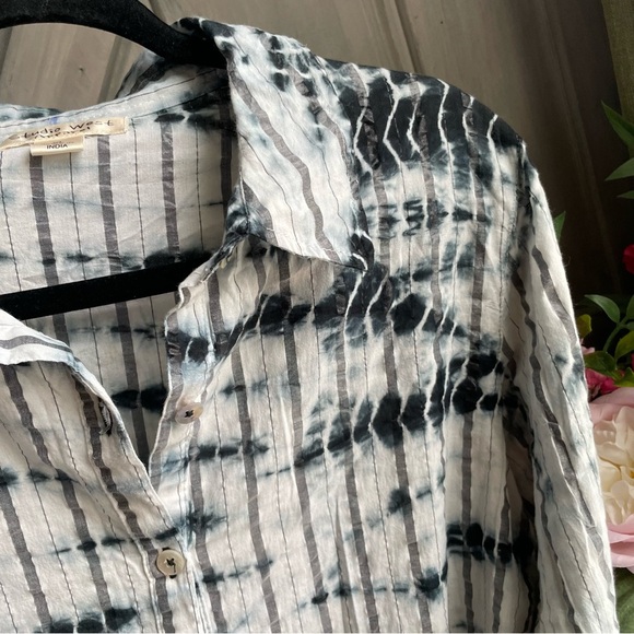 Navy Tie‎ Dye Fairy Hem Tunic whimsical boho handkerchief Whimsigoth XL - Picture 13 of 14